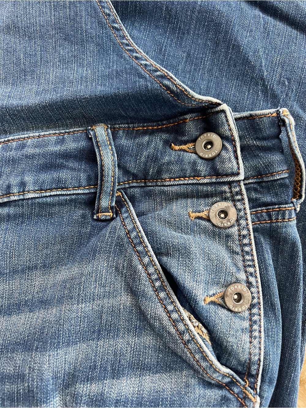 Torrid Distressed Dark Blue Denim Overalls - Picture 7 of 7